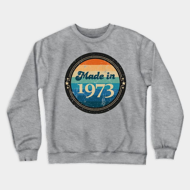 Retro Vintage Made In 1973 Crewneck Sweatshirt by Jennifer